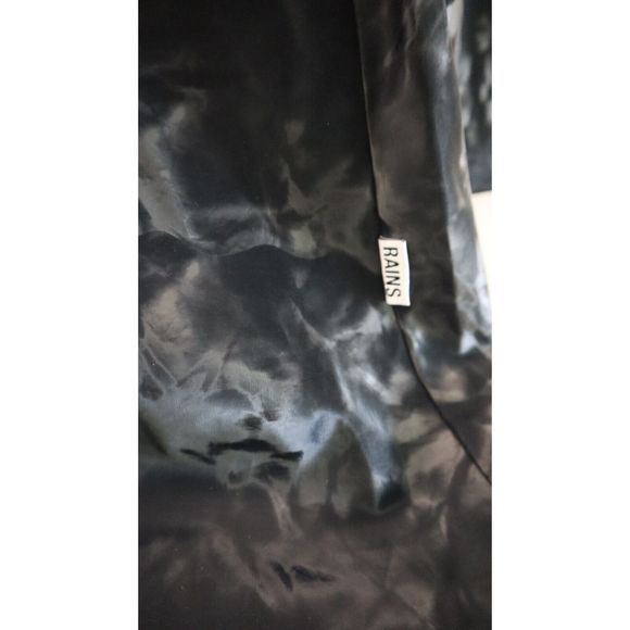 Rains 18340 Women Sz XL Black Echoes Hooded A-Line Polyester Snap Up Jacket $125 - Picture 5 of 12